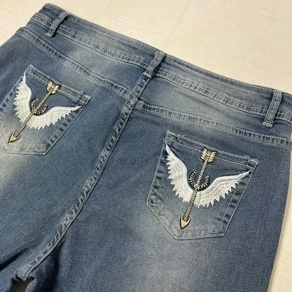 Vintage unknown brand Bootcut Jeans Women’s Size XXL Flared Stretchy Denim B-24 - Picture 9 of 9